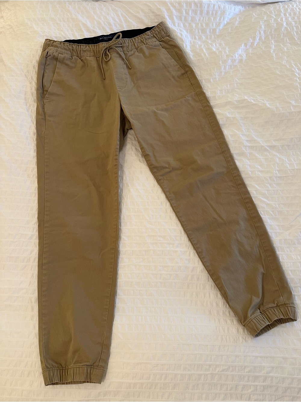 Abercrombie & Fitch Men's Khaki Drawstring Joggers